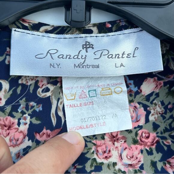 Vintage Randy Pantel Victorian Flower Print Button Front Shirt, Lace, Size 6 - Picture 11 of 11